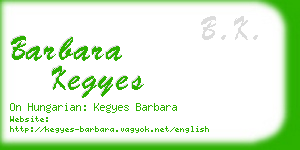 barbara kegyes business card